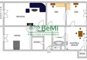 Reality 4 izbový byt, Chrenová - čiastočná rekonštrukcia balkón, pivnica