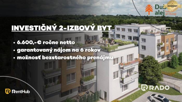 Reality RADO | 2-izbový INVESTIČNÝ BYT | Dubová alej - Ivanka pri Dunaji