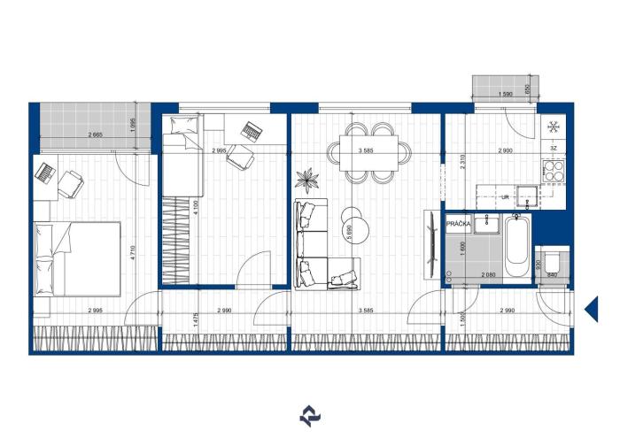 Reality PRIPRAVUJEME -  3 izb. byt s loggiou a balkónom  – Nová kompletná rekonštrukcia – Bratislava