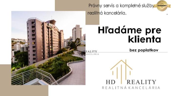 Reality Hľadáme 2-izbový byt  v Banskej Bystrici - Sásová