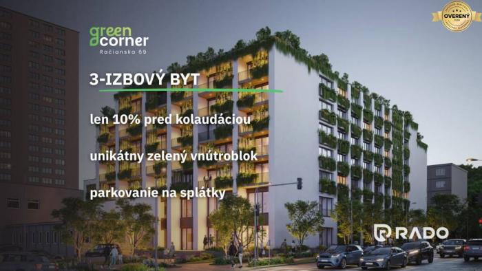 Reality RADO | 3 izbový byt 98m² | Greencorner | Bratislava-Nové mesto