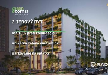 Reality RADO | 2 izbový byt 58m² | Greencorner | Bratislava-Nové mesto