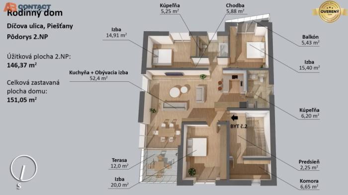 Reality Nový skolaudovaný 4-izbový apartmán s terasou i parkovaním