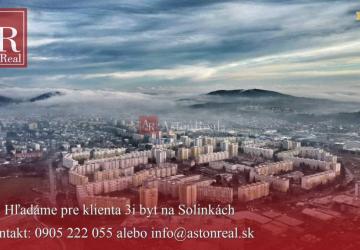 Reality DOSTALI SME DOPYT! Hľadáme pre klienta 3i byt do 170.000€, ŽILINA