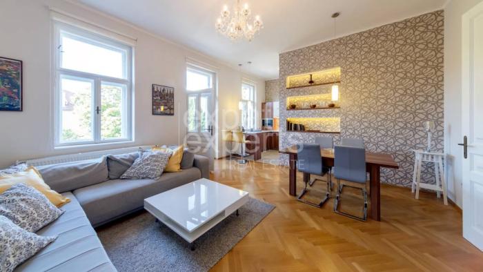 Reality Veľkometrážny 3i byt v historickej vile 120 m2, s balkónom a pivnicou