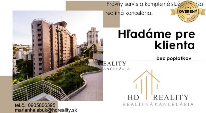 Reality Hľadáme pre klienta 2-izbový byt  vo Zvolene - Západ, Zlatý Potok