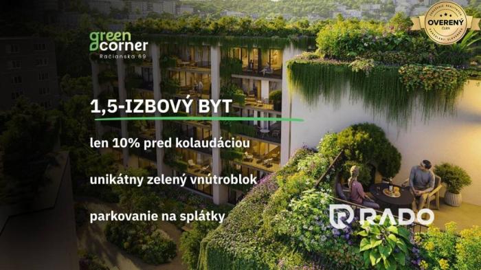 Reality RADO | 1,5 izbový byt 45,30m² | Greencorner | Bratislava-Nové mesto