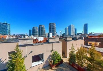 Reality 5i. PENTHOUSE 215m2, Lazaretská ul., 5 min. od EUROVEA a nábrežia, 4x balkón, terasa, výhľad