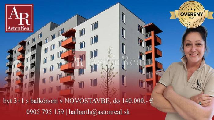 Reality HĽADÁM: byt 3+1 s balkónom v NOVOSTAVBE, Trenčín, do 220.000,- €