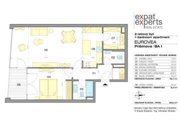 Reality Charizmatický, moderný 2i byt 80m2, terasa, výhľad na Dunaj, EUROVEA