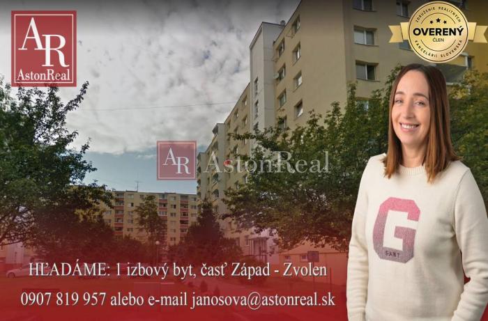 Reality HĽADÁME: 2 izbový byt, časť Západ - Zvolen