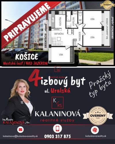 Reality Predaj: 4 izb., zrekonštr. byt, pražský typ, Uralská, Košice-Jazero