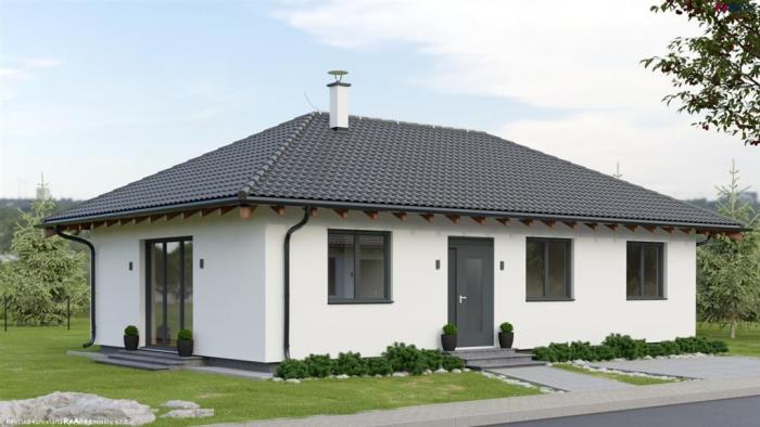 Reality Novostavba moderného, nízkoenergetického rodinného domu - Bungalov 1 v projekte pod Striebornico
