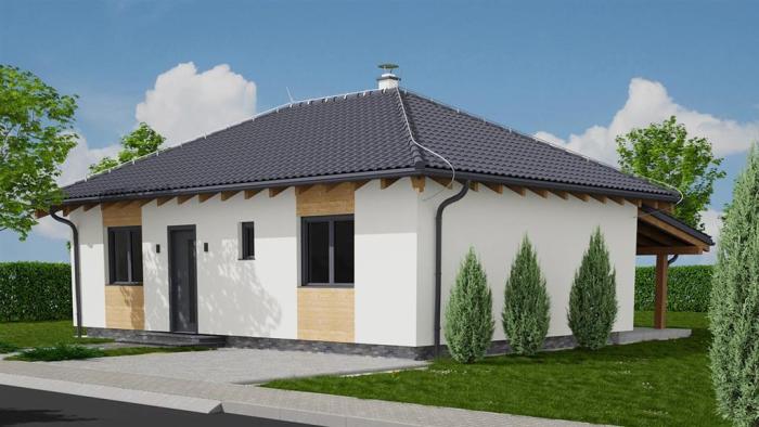 Reality Novostavba moderného, nízkoenergetického rodinného domu - Bungalov 5 v projekte pod Striebornico