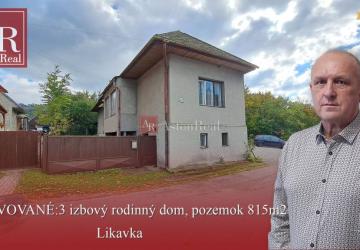 Reality REZERVOVANÉ:  Rodinný dom Likavka - pozemok 815m2