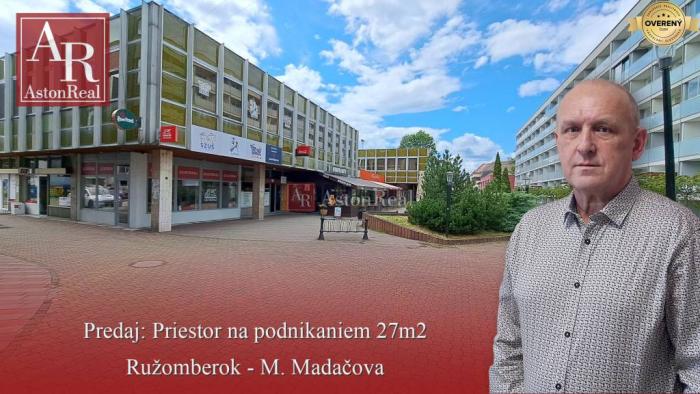 Reality PREDAJ: Priestor na podnikanie - 27m2 - Ružomberok - Madačova ul.