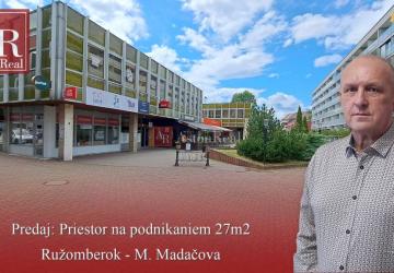 Reality PREDAJ: Priestor na podnikanie - 27m2 - Ružomberok - Madačova ul.