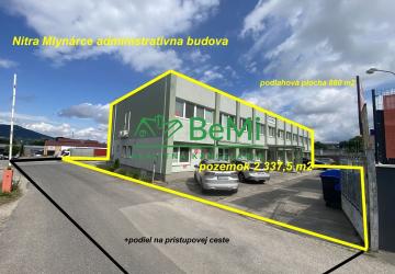 Reality Administratívno - prevádzkova budova na pozemku 2 337,5 m2 Nitra Mlynárce ID 575-18-MIG