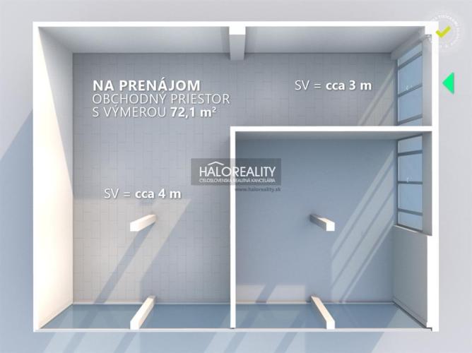 Reality Prenájom, obchodný priestor Bratislava Dúbravka, plocha 72,1 m2