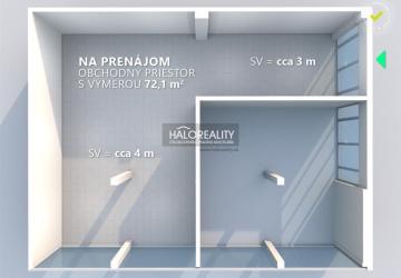 Reality Prenájom, obchodný priestor Bratislava Dúbravka, plocha 72,1 m2