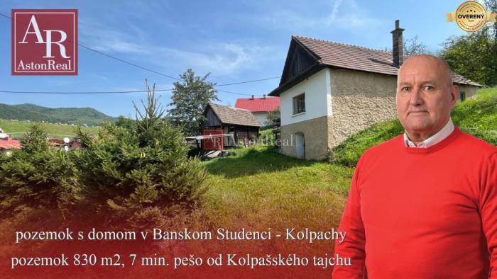 Reality pozemok 830 m2, s domčekom 95 m2, Banský Studenec - Kolpachy