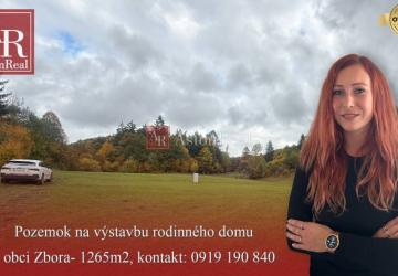 Reality Očarujúci pozemok na výstavbu v lone prírody o rozlohe 1265m2- Zbora
