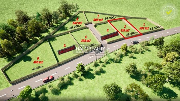 Reality Predaj, pozemok pre rodinný dom   416 m2 Horná Seč, pozemky pripravené pre výstavbu RD