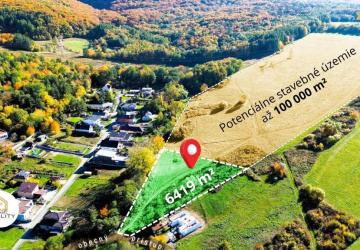 Reality PREDAJ | Pozemok pre 8 RD - Podhradík | 6419 m² | Okamžitá výstavba