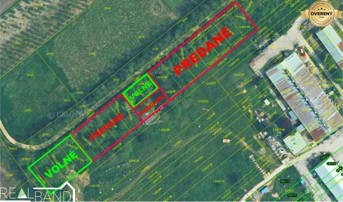 Reality Posledné 3 komerčné pozemky na predaj Báhoň 45 Eur m²