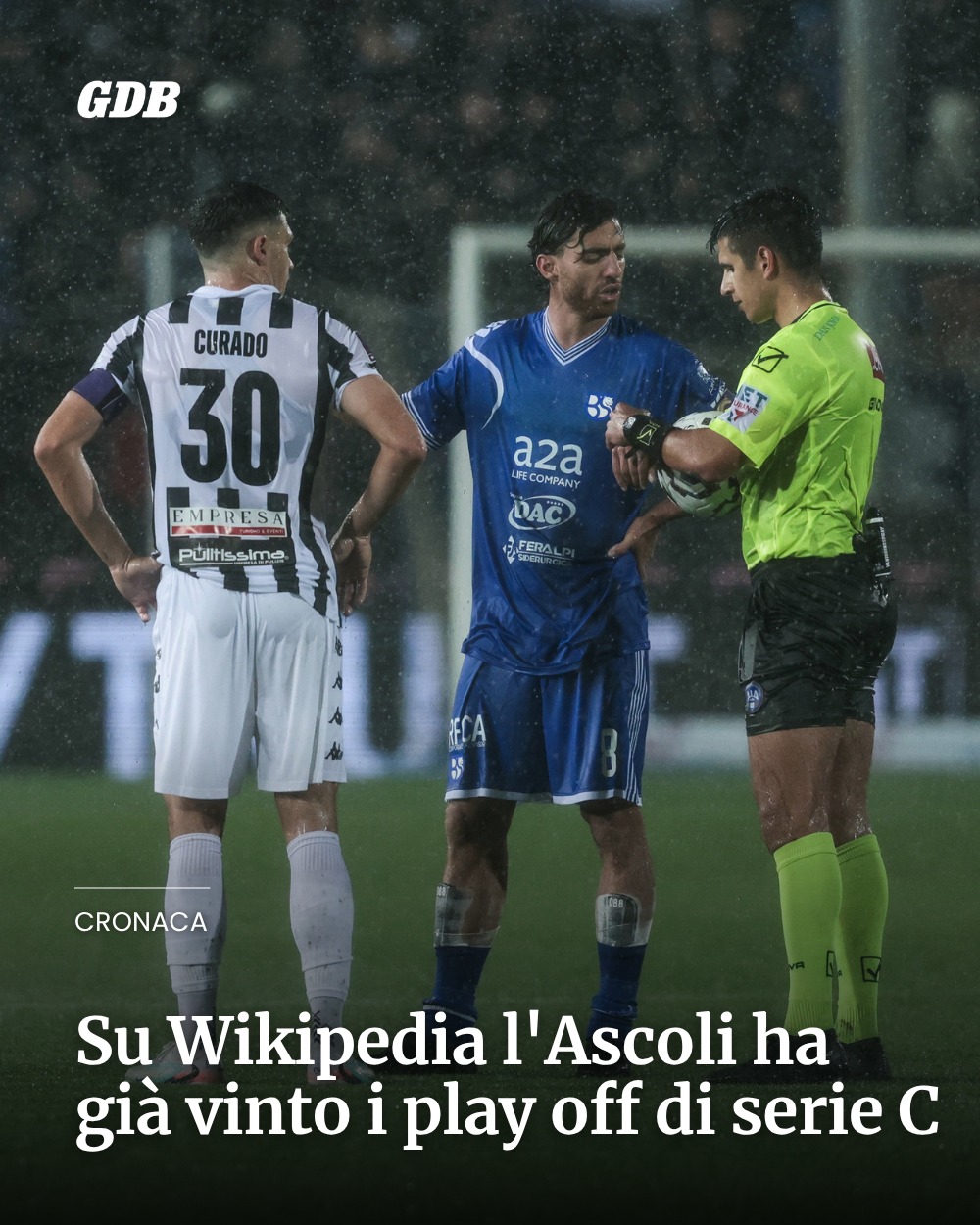 Post Instagram @giornaledibrescia: Clamoroso pasticcio sul web: l'enciclopedia assegna la B ai marchigiani, mentre al Rigamonti la gara