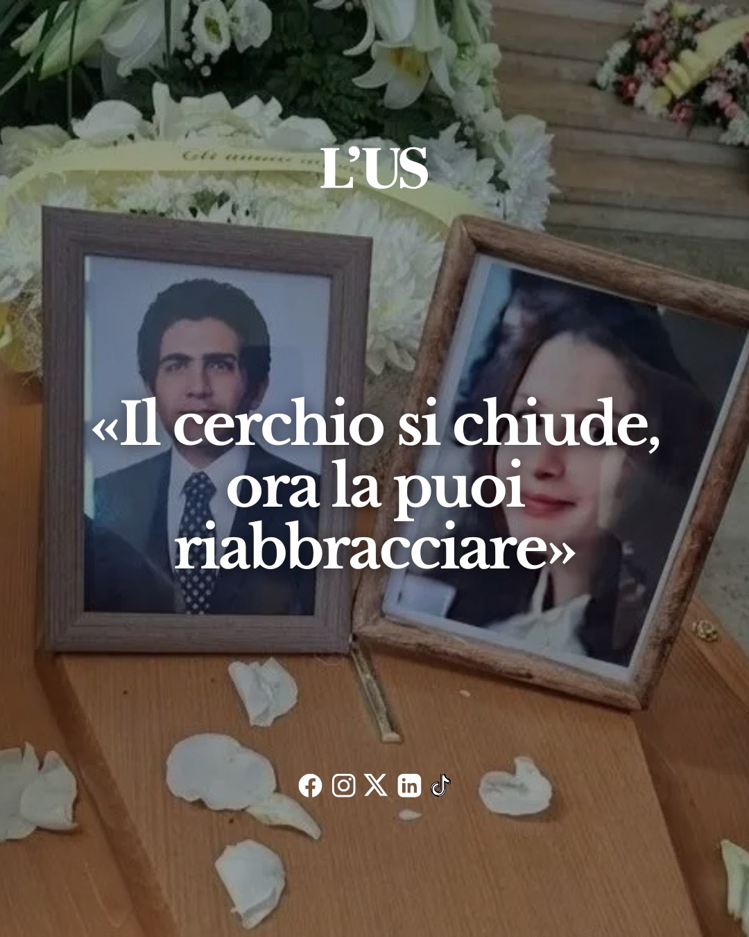 Post Instagram @unionesarda.it: Sulla bara la sua foto. Accanto, quella della figlia, trovata morta 31 anni fa a Tuvixeddu in circos