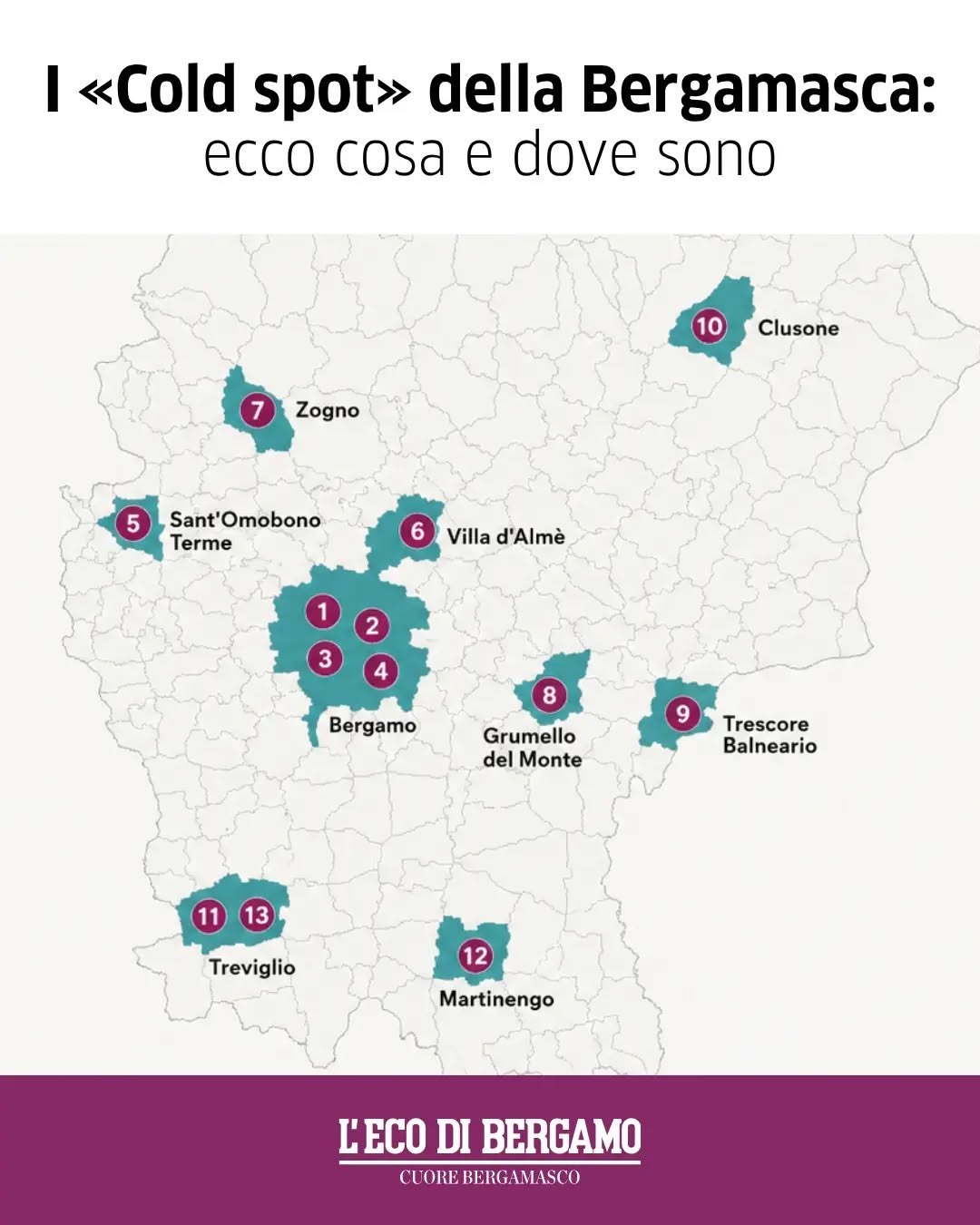 Post Instagram @ecodibergamo: I cold spot, presenti presso le Case di Comunità delle Asst e nelle Strutture degli Enti Privati Acc