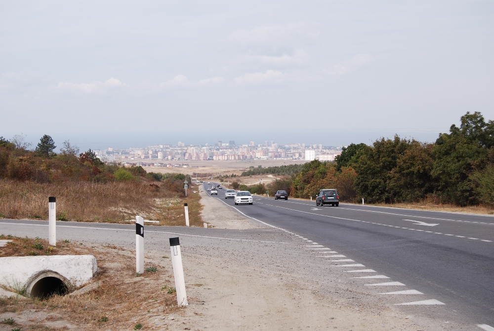 Vue plongeante sur la banlieue d'Anapa, octobre 2015.