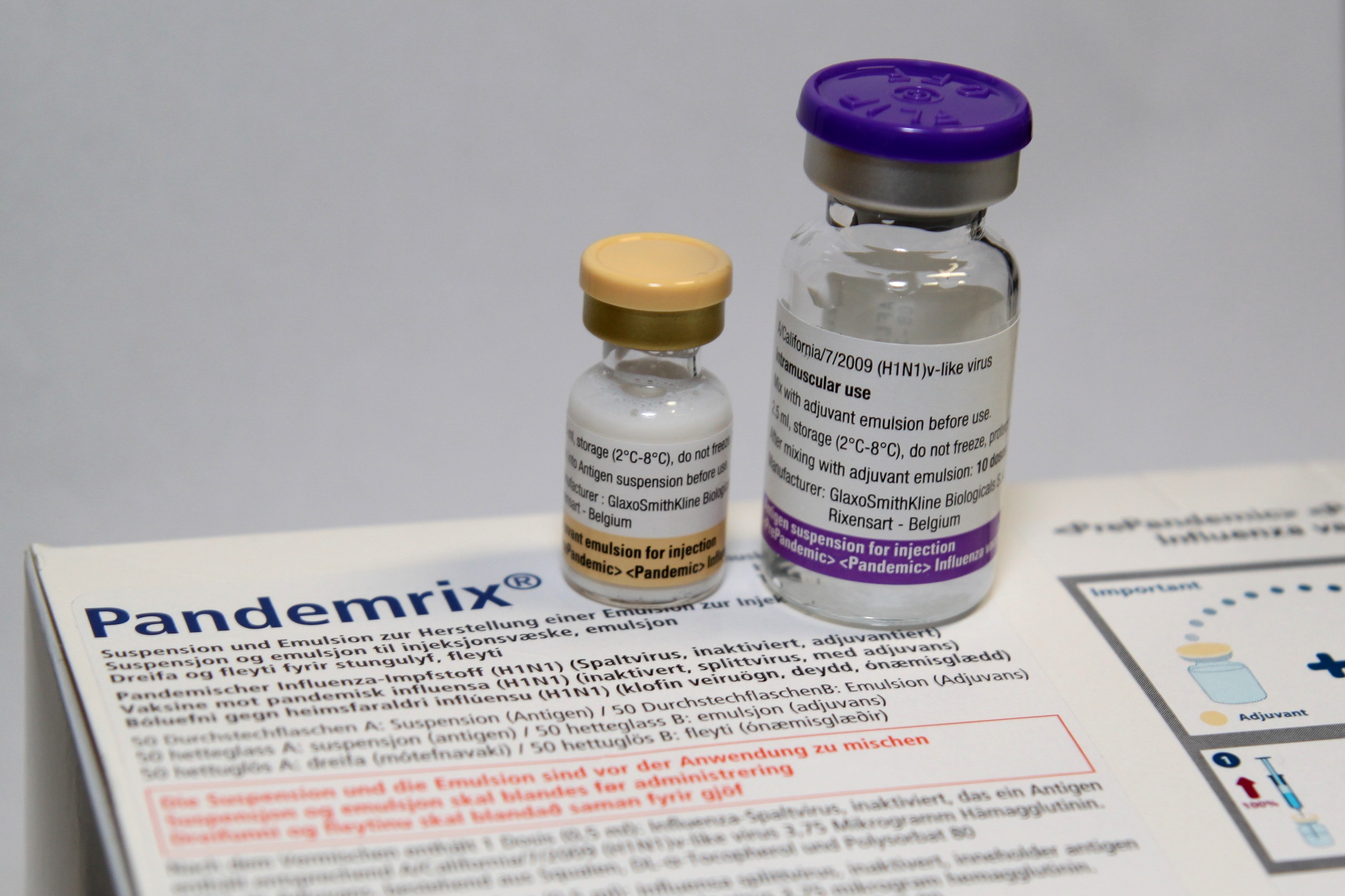 Le vaccin Pandemrix de GSK contre la grippe H1N1.