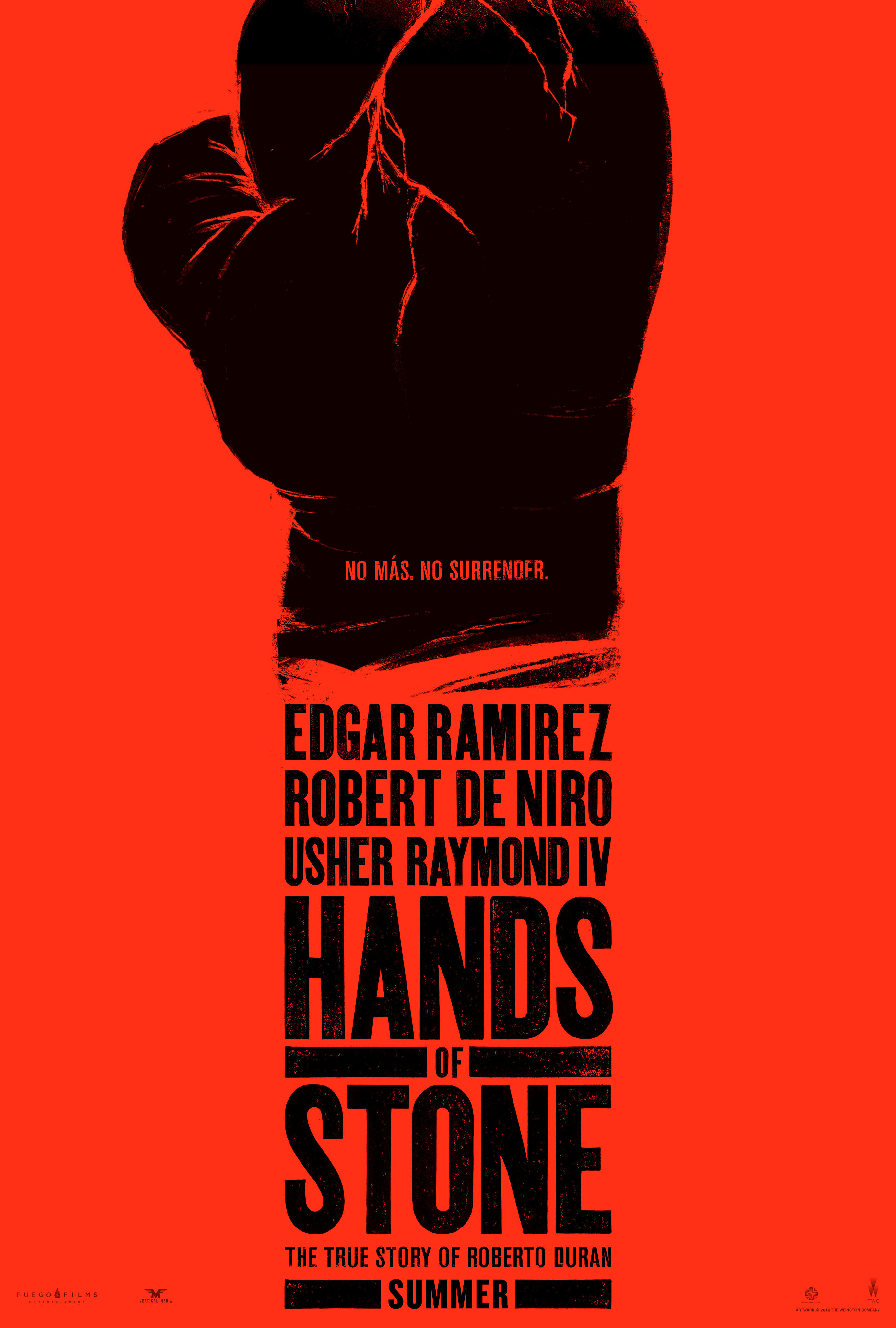 Affiche du film Hands of stone qui retrace la vie et la carrière de Roberto Duran, première sortie le 26 août 2016.
