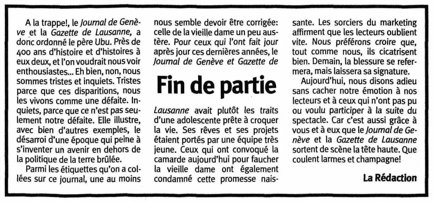 Le «Journal de Genève» assassiné (16/21)