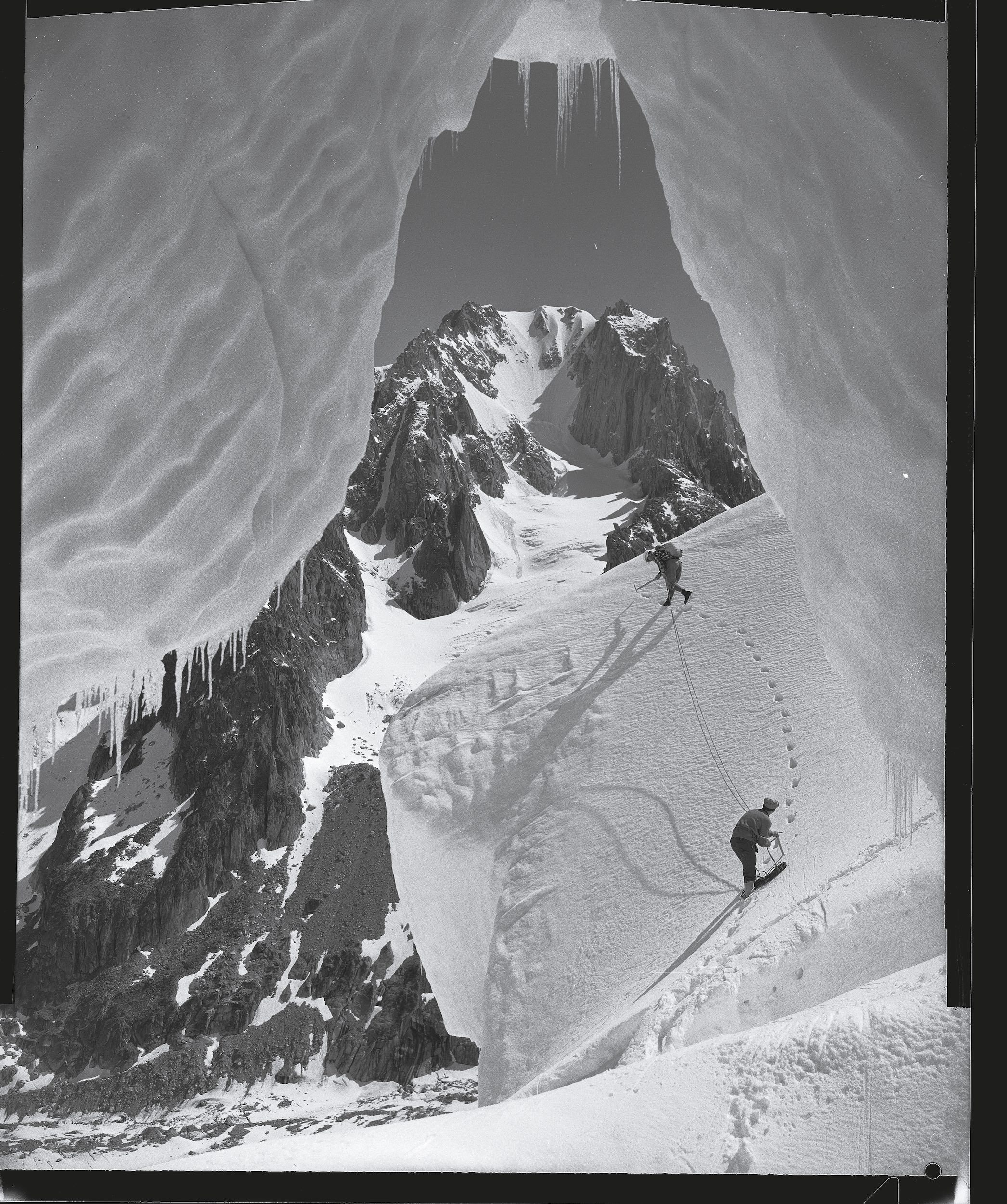 Séracs dans le secteur des Grands-Montets, face à l’aiguille d’Argentière. 