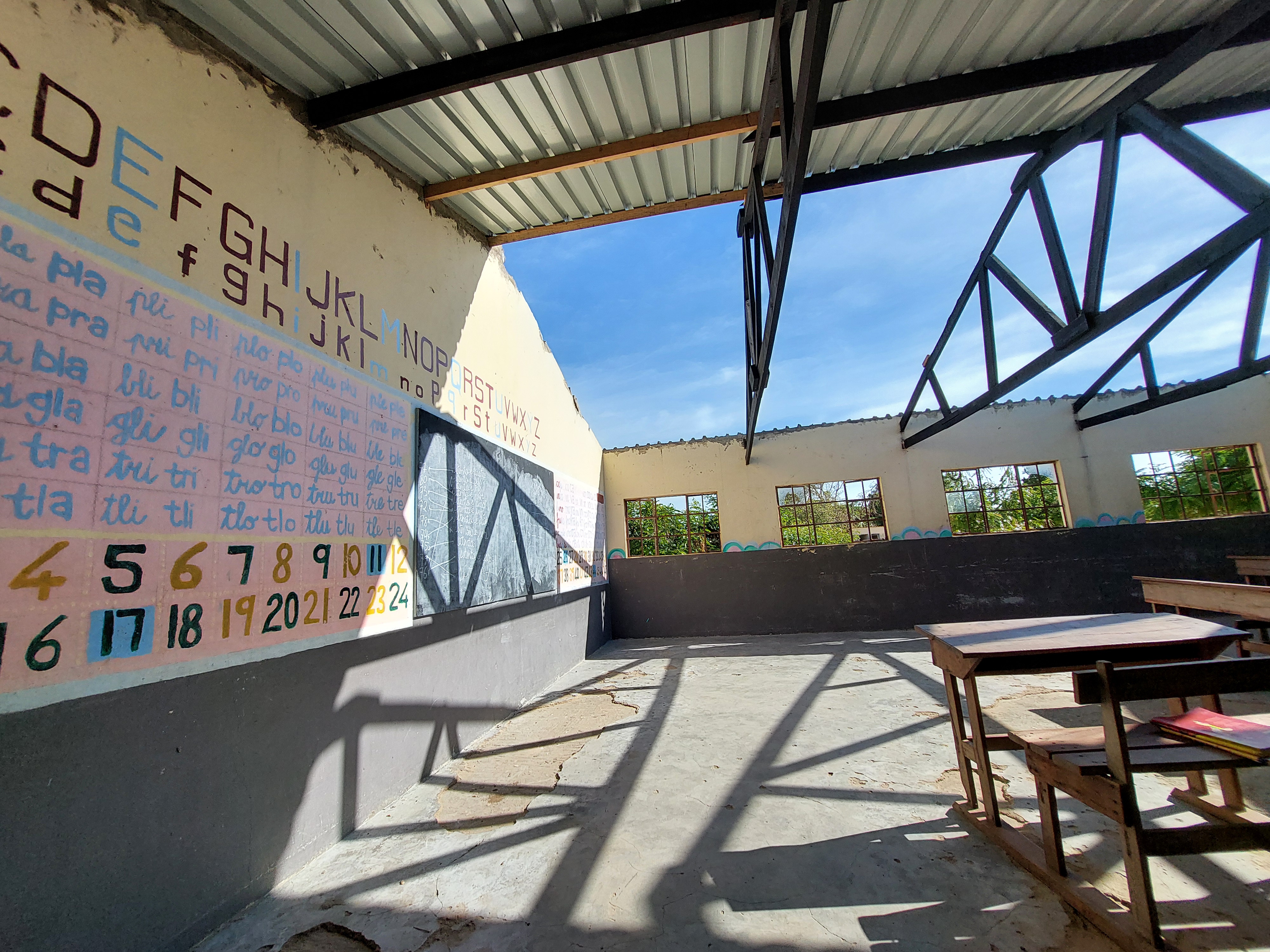 TS Filipo impacts on Elementary School, inside, Caxane, Vilankulos district, province of Inhambane
