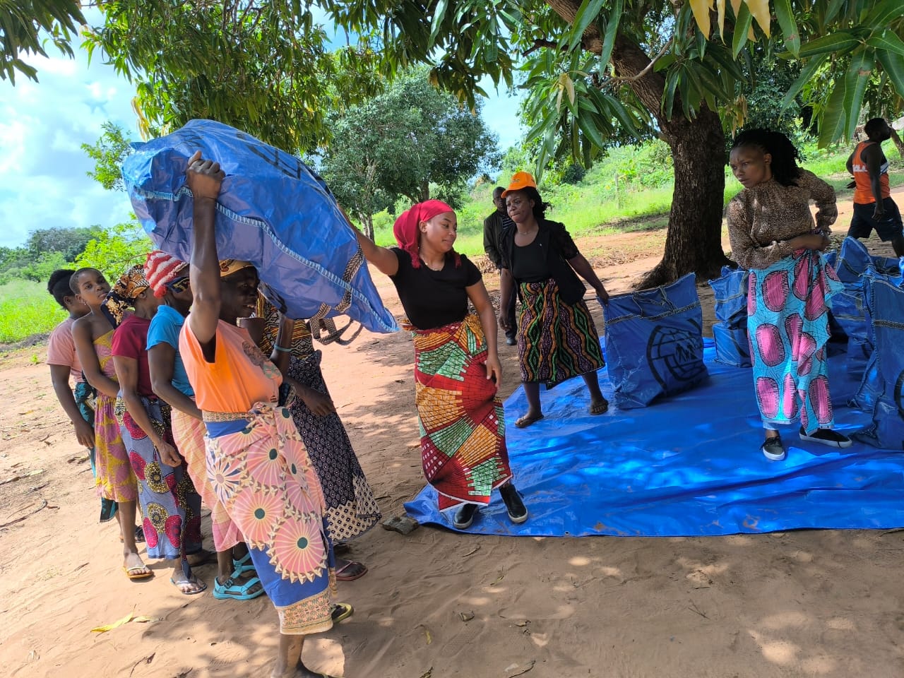 IOM distribution of NFI kits, including Tarps, blankets and mosquito nets, Vilankulos, Inhambane