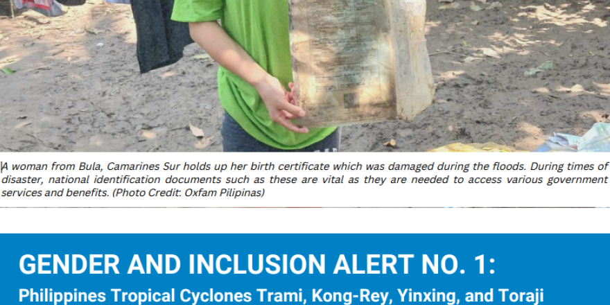 Gender and Inclusion Alert No. 1