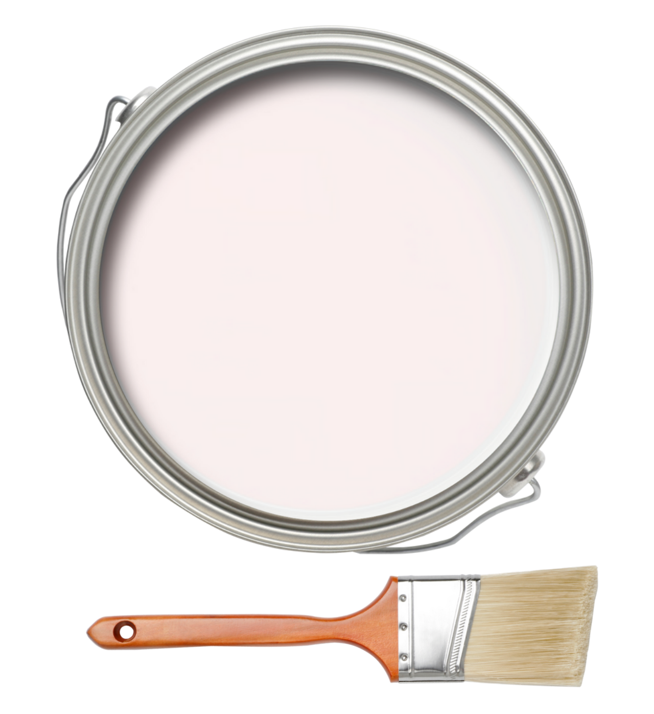 Pot of paint and paintbrush