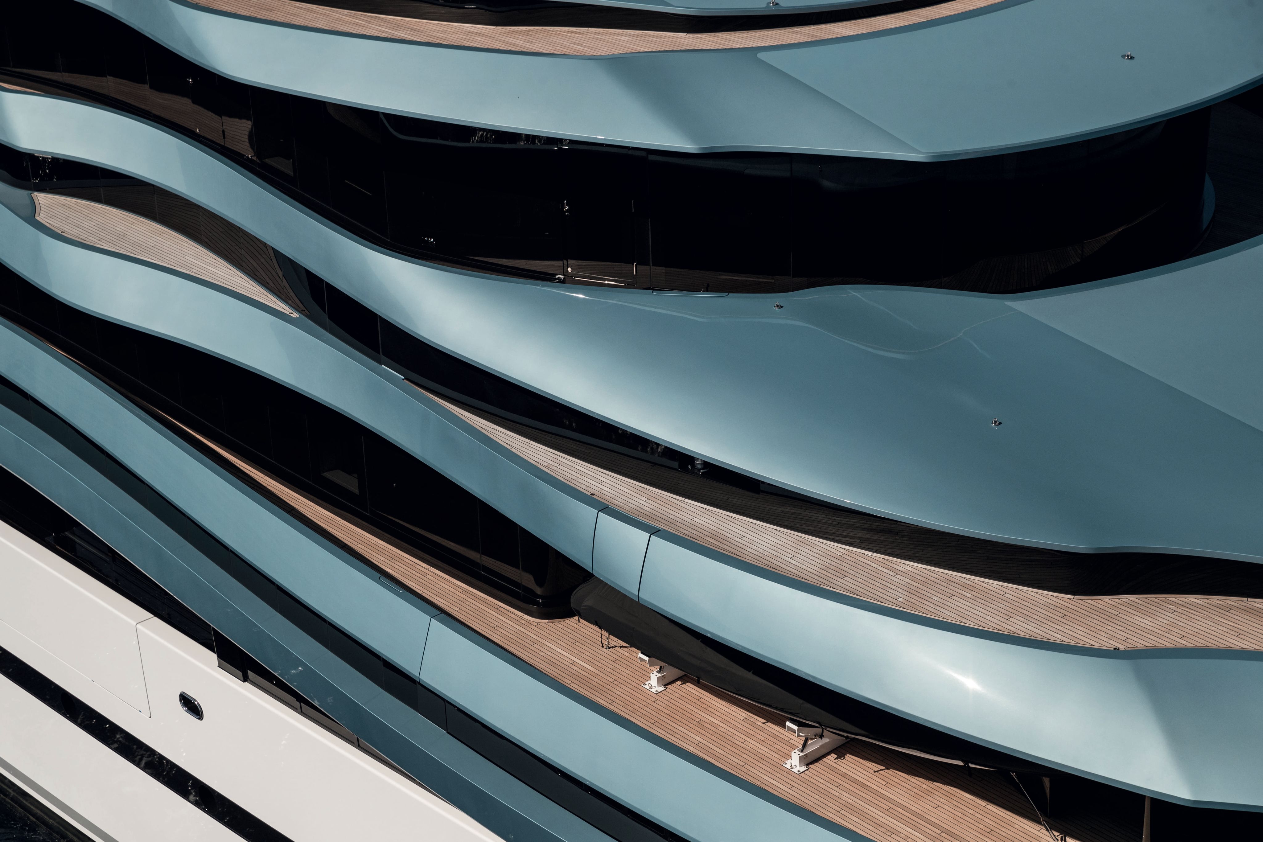 Wood and metal detail of boat 