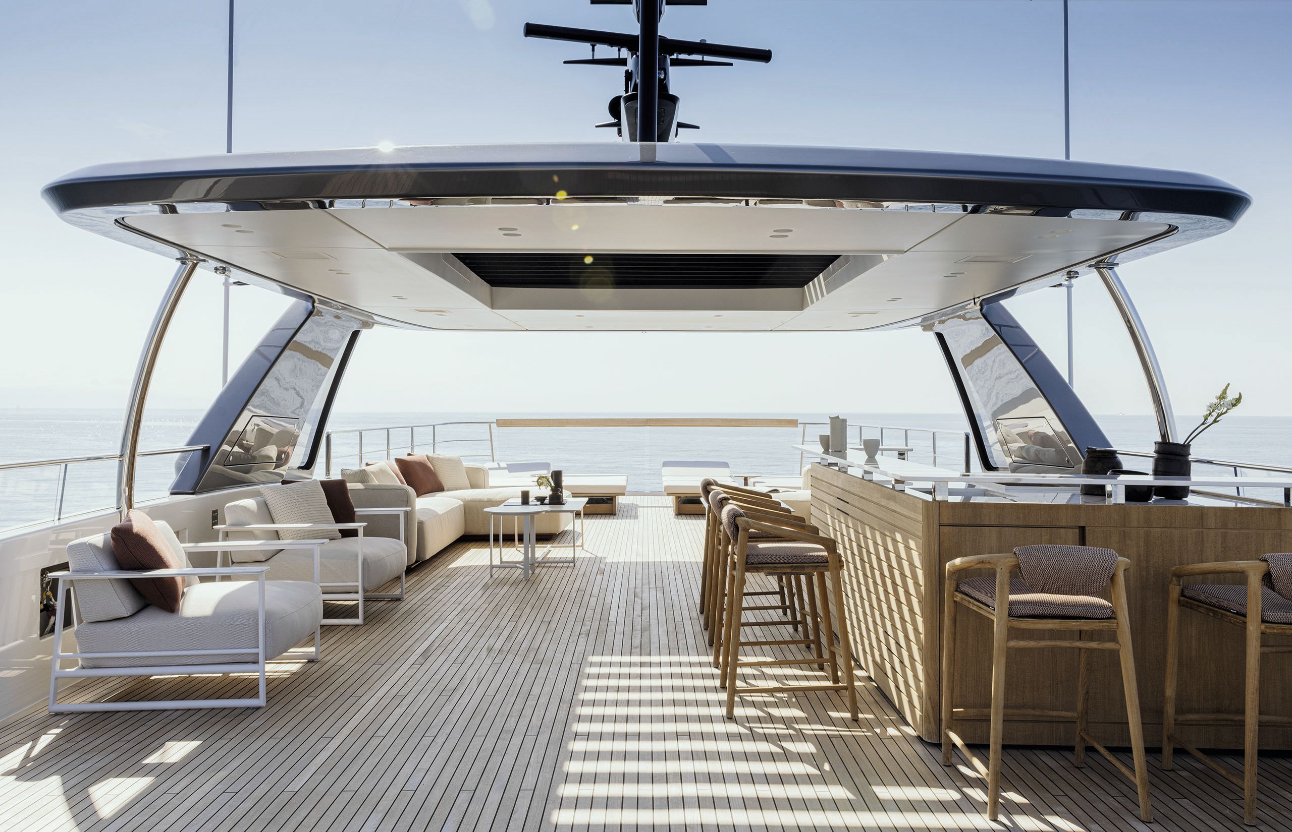 External shot showing bar and stools  