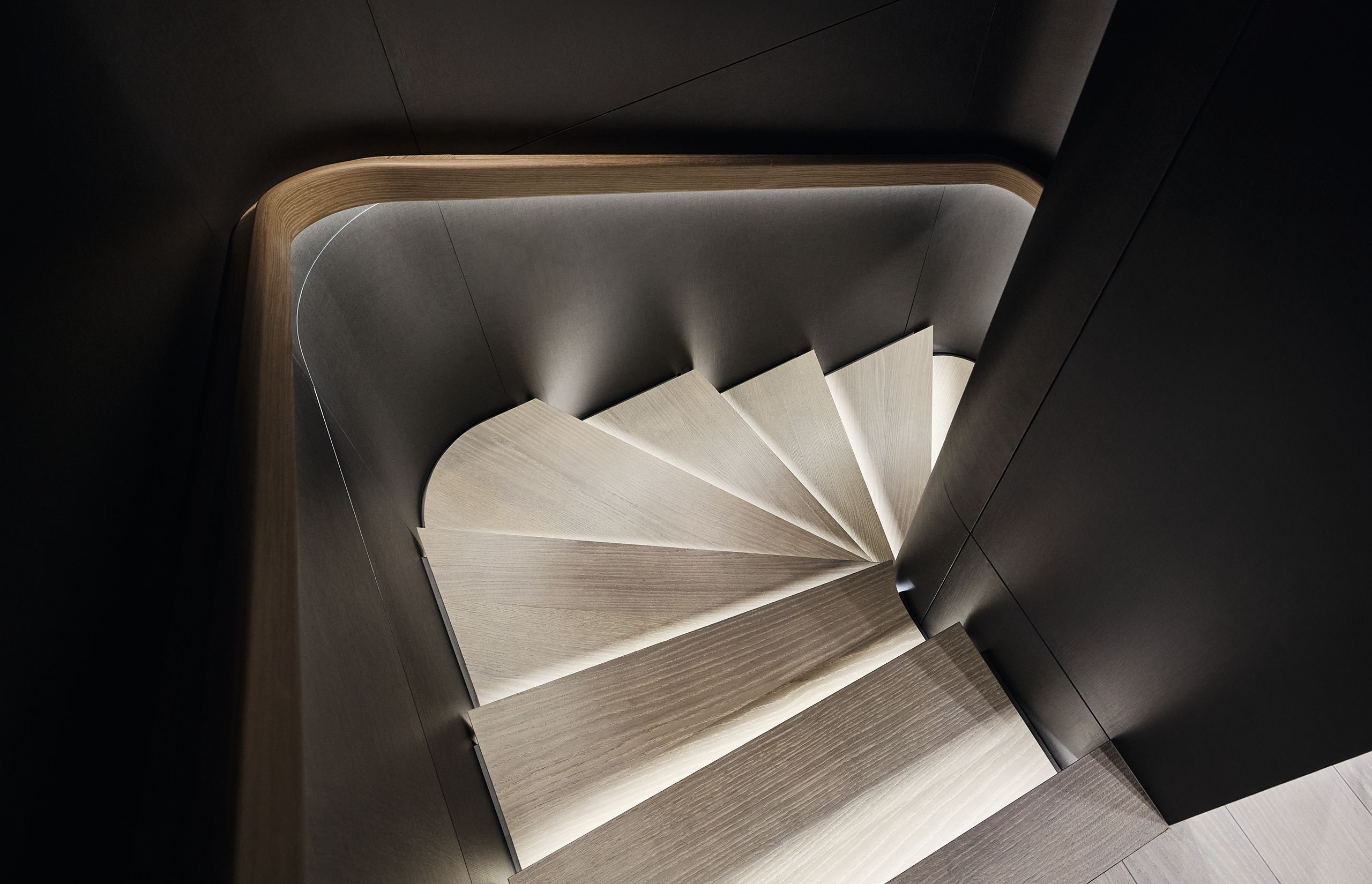 Stairs pictured from above 