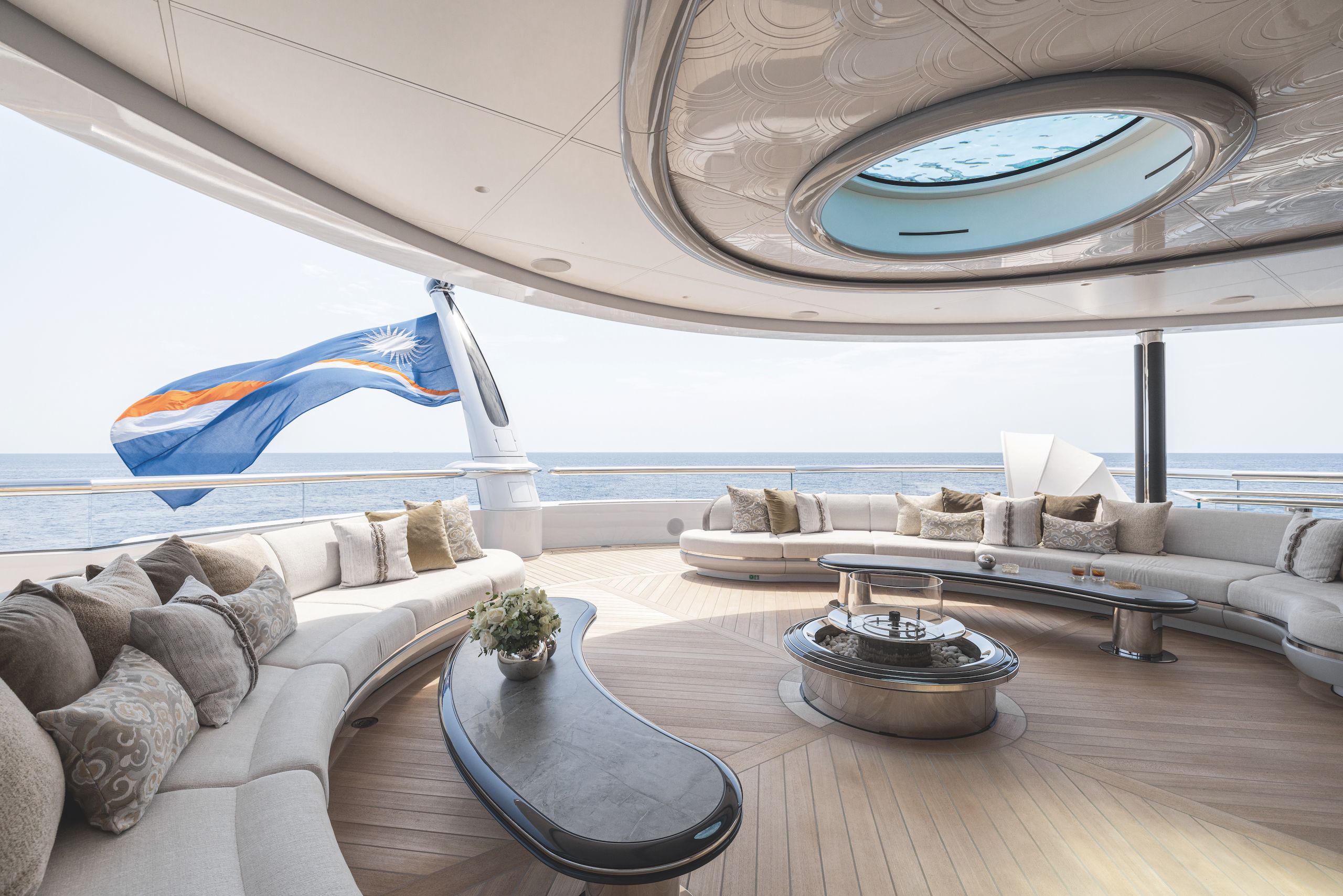 Deck view on Lürssen Kismet