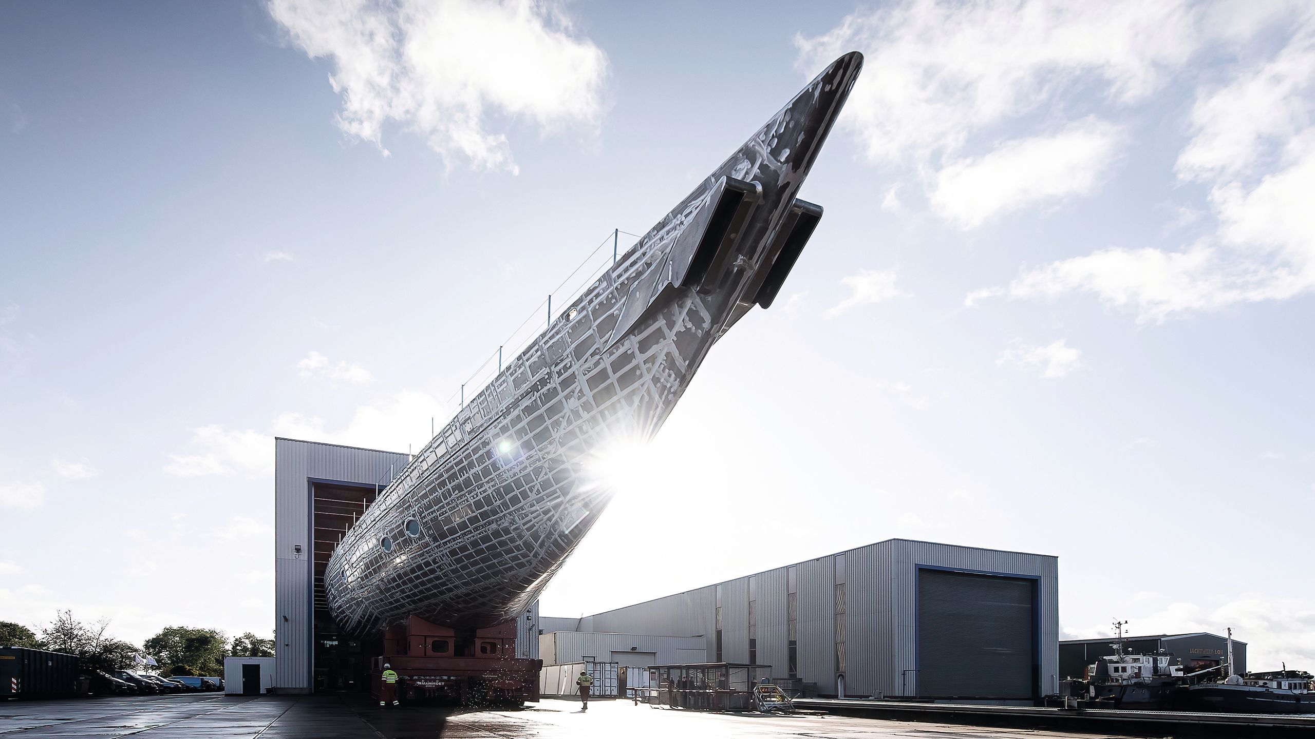 The vessel stored in a shed
