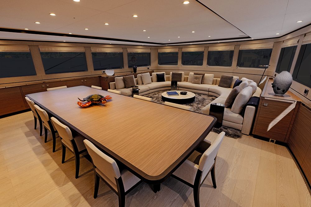 Indoor seating area with soft furnishings