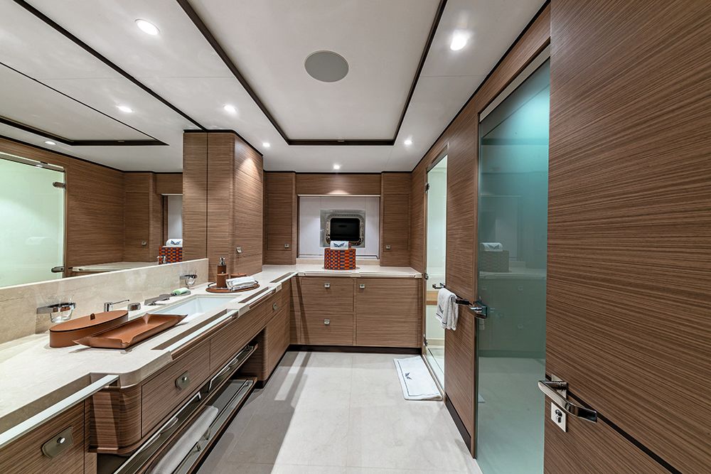 View of bathroom showing sinks