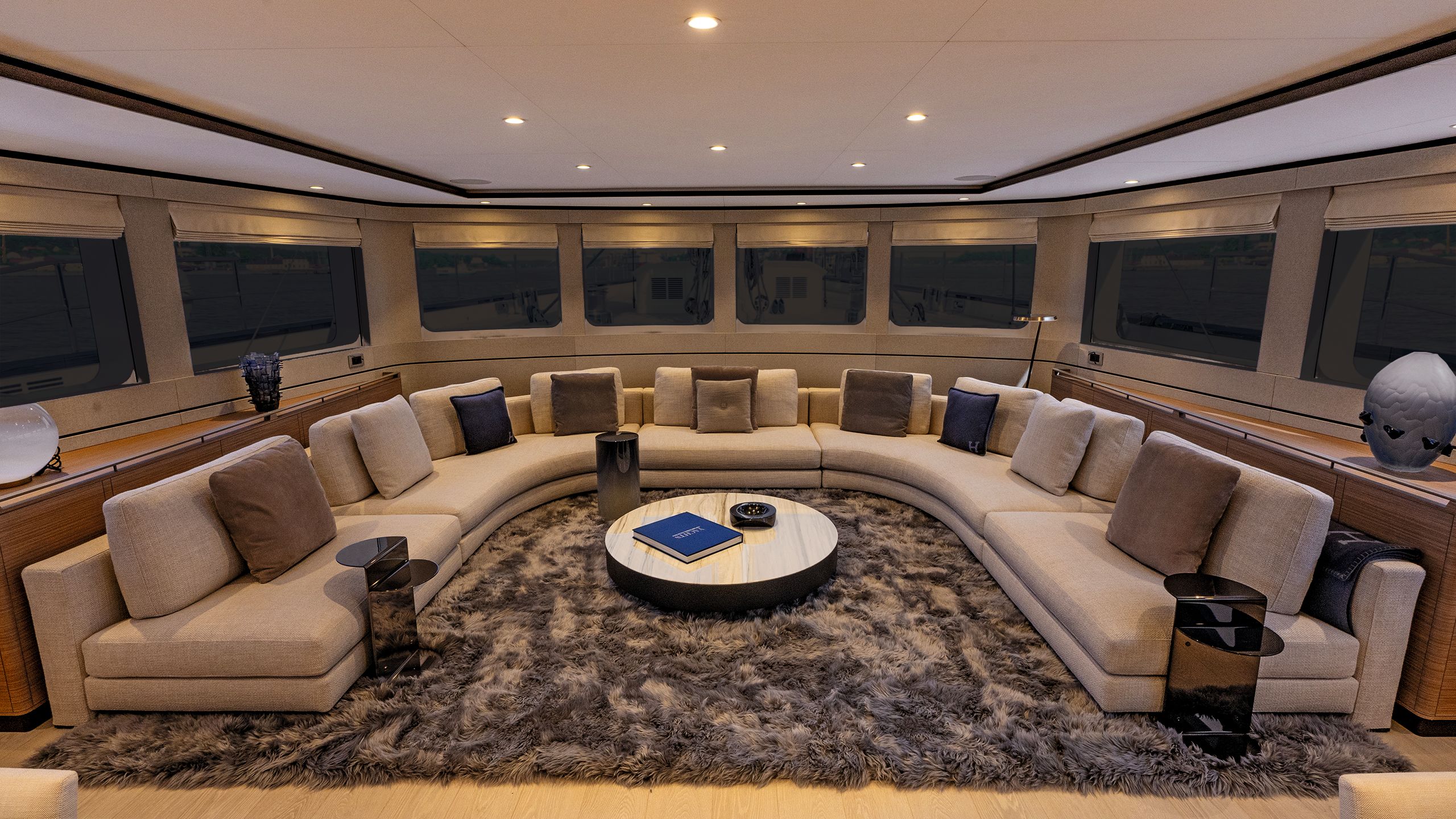 Curved seating area inside