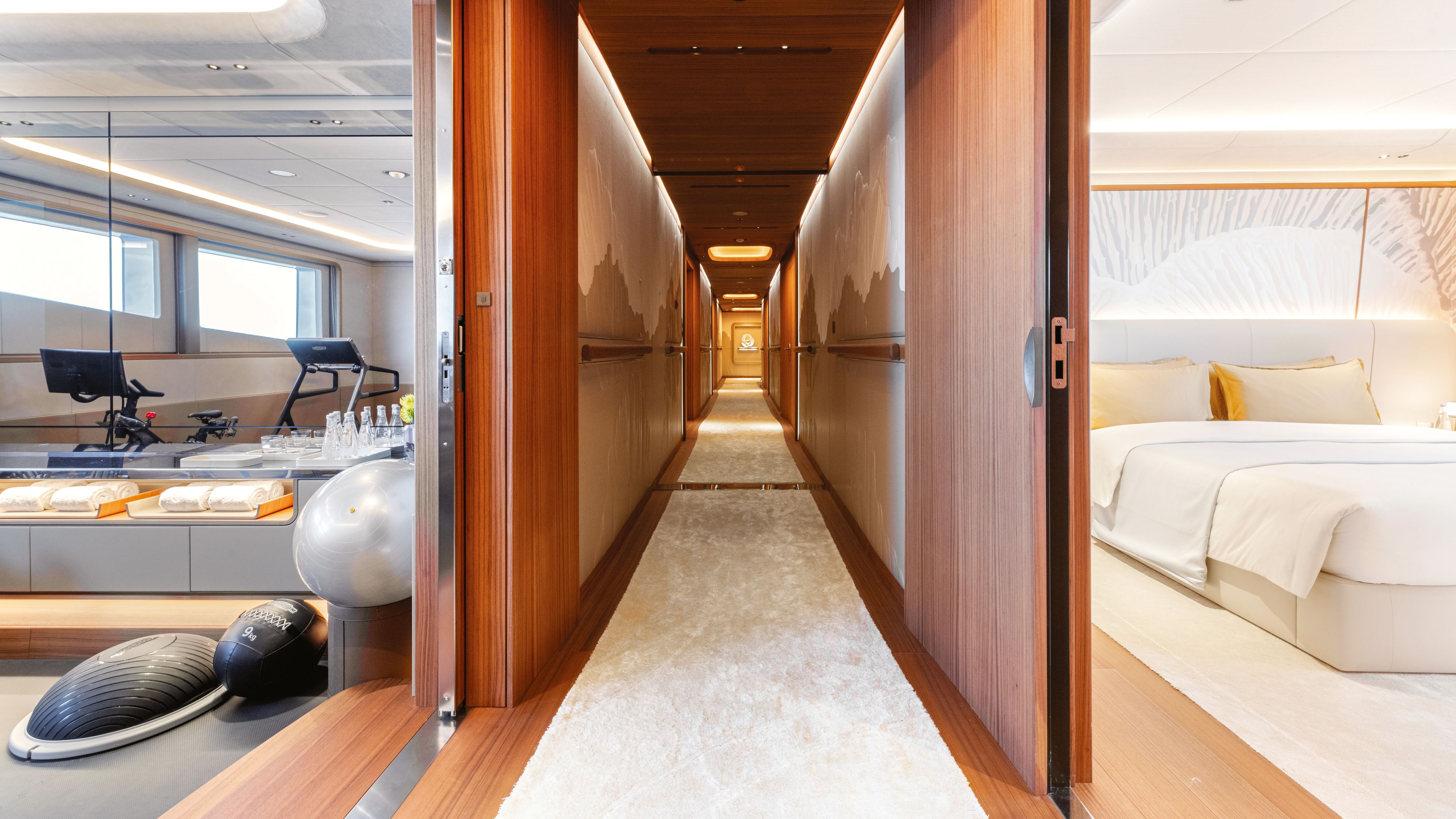 View down a corridor